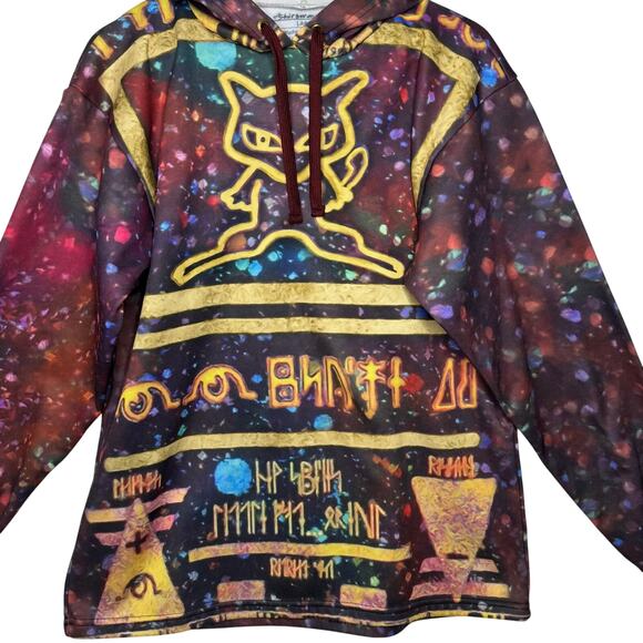 ShirtWascash Pokémon Legendary Mew All Over Print Hoodie Size L Rare Graphic - Picture 3 of 8